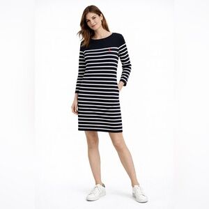 Polo Ralph Lauren. Black & White Nautical Striped Cotton Dress. Size XL.